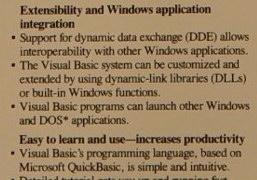 Feature list from the back: support for DDE, DLLs, DOS...